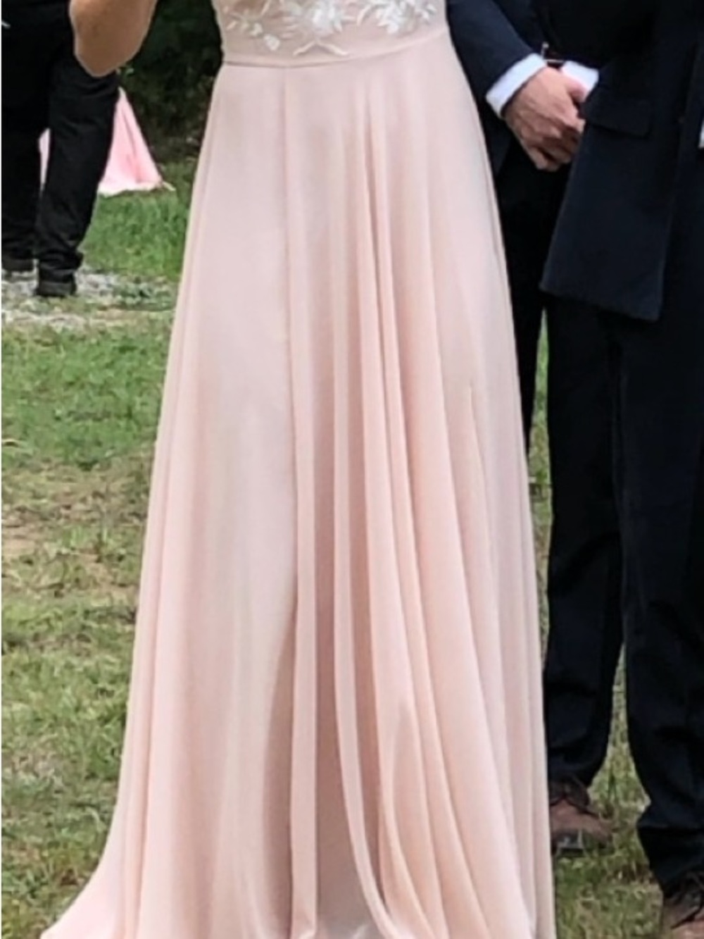 BHLDN Blush Maxi Dress with Floral Detail